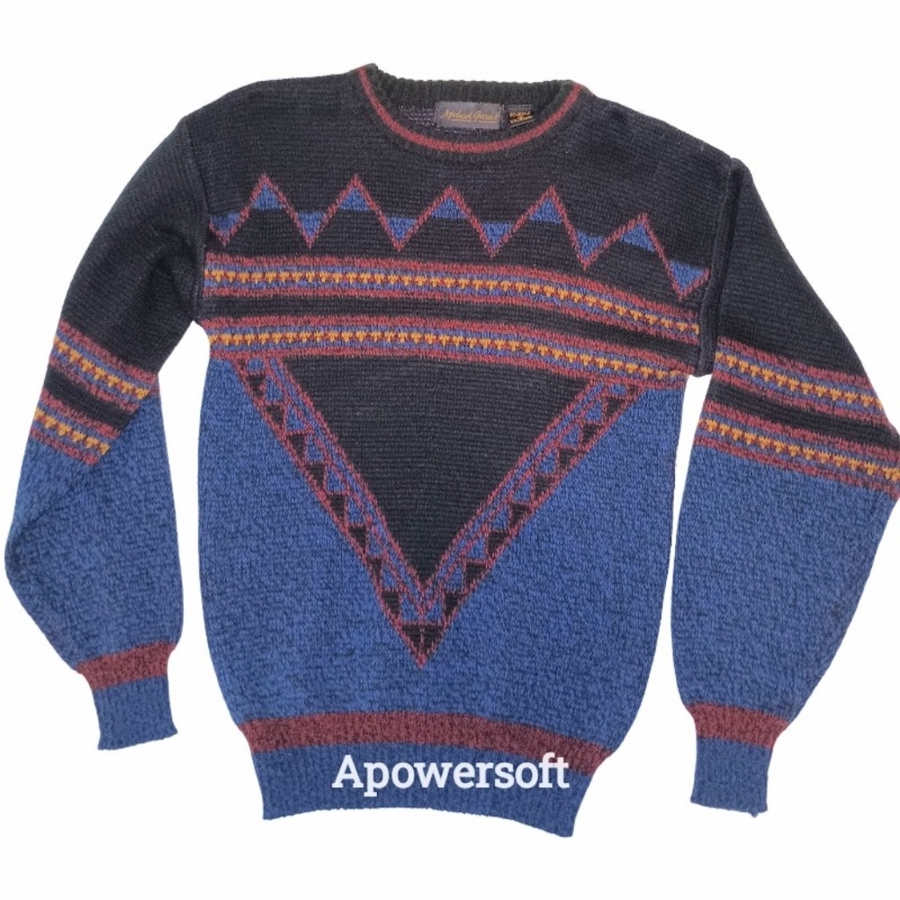 Michael Gerald 90's Vintage Geometric Acrylic Knit Sweater Unisex Size Small